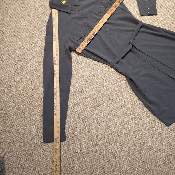 Eddie Bauer Travex Shirt Dress Womens Medium Gray Roll Long Sleeve Outdoor - Picture 3 of 7